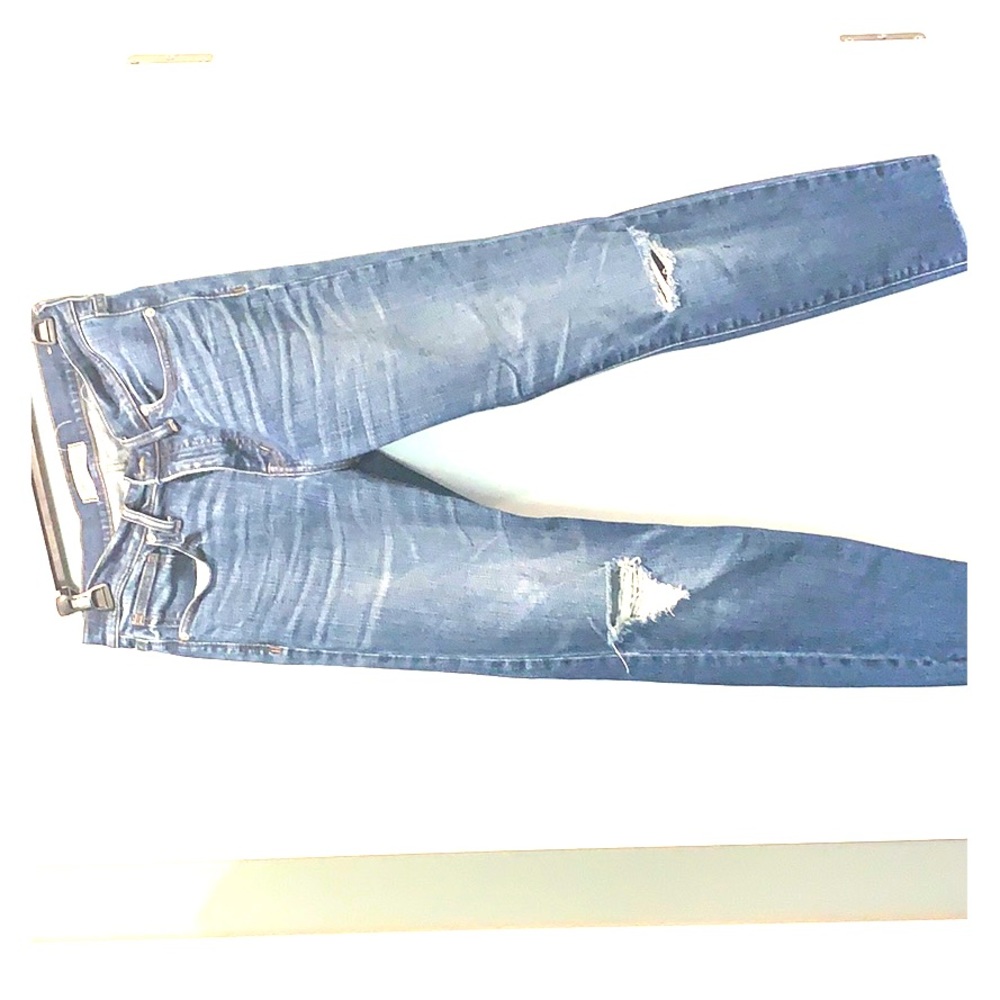 Madewell high riser skinny skinny crop distressed